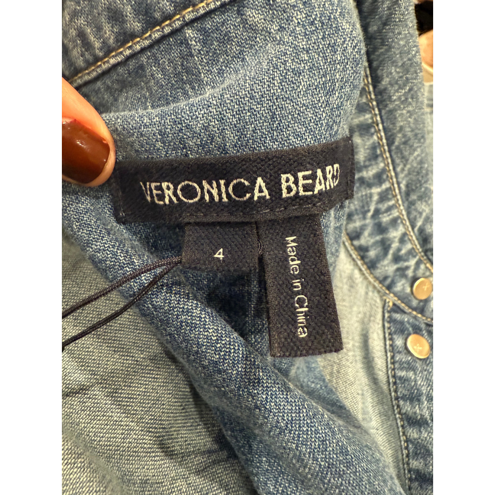 Veronica Beard Warren Denim Minidress shift Blue Size 4 NWT $398 - Picture 5 of 12